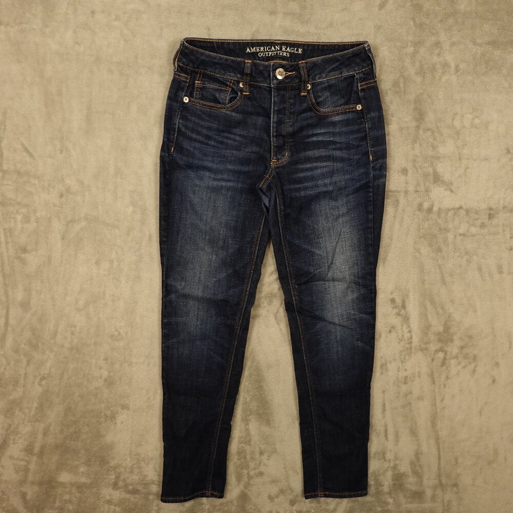 American Eagle jeans Tomgirl women's 2 blue denim button fly